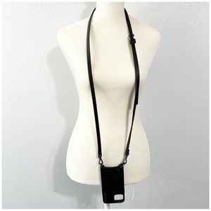 Bandolier Emma black pebble leather cell phone carrying case